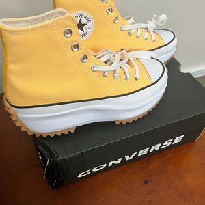 Converse Women's Run Star Hike Hi Platform Chunky Sneakers Shoes Citron Zest